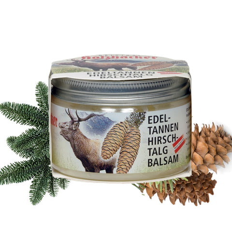 Holzhacker Edeltannen Hirschtalg Balsam 150 ml Tiegel – natürliche Hautpflege für Schutz und Regeneration bei beanspruchter Haut. Vorbeugender Schutz vor Blasenbildung beim Laufen und Wandern.
Naturpräparate Dieterich