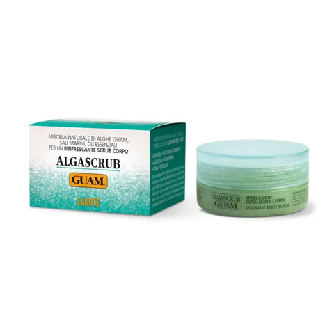 GUAM Algascrub Algensalz-Peeling frisch energetisierend – 85 g Dose und Verpackung, revitalisierendes Körperpeeling mit Meeresalgen und ätherischen Ölen.
Naturpräparate Dieterich