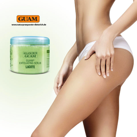 GUAM Algascrub Algensalz-Peeling zur Hautglättung und Straffung an Beinen – revitalisierendes Körperpeeling mit Meeresalgen für sichtbar glattere Haut. Ideal zur Vorbereitung auf Algenfango-Anwendungen – Naturpräparate Dieterich