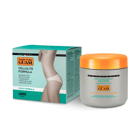GUAM Algenfango kühlend 500g Dose und Verpackung Anti-Cellulite Fango gegen Fettdepots, Dellen und Wassereinlagerungen an Beinen und Po mit kühlender straffender Wirkung für glattere Haut und eine schöne Silhoutte. Naturpräparate Dieterich