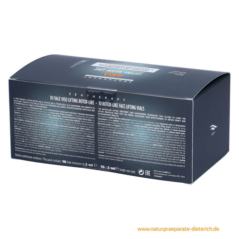 GUAM SeaTherapy Botox-Like Lifting Effect 10 Vials x 2 ml - Rückseite der Verpackung mit Produktinformationen - - Naturpräparate Dieterich