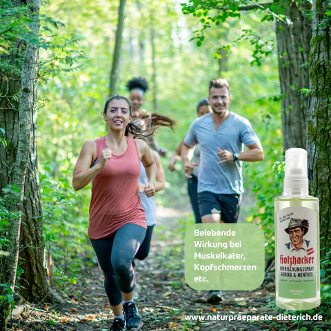 Holzhacker Erfrischungsspray 100 ml Sprühflasche - belebende Wirkung bei Muskelkater, Kopfschmerzen | Naturpräparate Dieterich