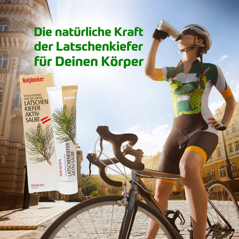 Holzhacker Latschenkiefer Aktiv-Salbe 75 ml Tube - die natürliche Kraft der Latschenkiefer für Deinen Körper bei allen körperlichen Aktivitäten wie Radfahren uvm. | Naturpräparate Dieterich