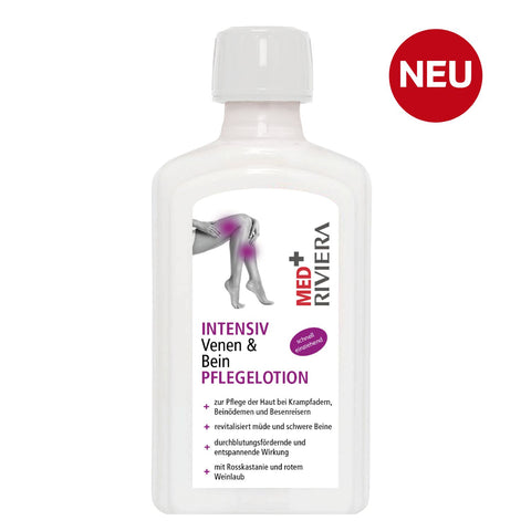 NEU Riviera MED+ Venen- und Bein Pflegelotion, 250 ml Kunststoff-Flasche.
+ zur Pflege der Haut bei Krampfadern, Beinödemen und Besenreisern
+ revitalisiert müde und schwere Beine
+ durchblutungsfördernde und entspannende Wirkung
+ mit Rosskastanie und rotem Weinlaub
 | Naturpräparate Dieterich