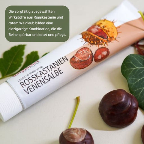 75 ml Tube - die Wirkstoffe aus Rosskastanie und rotem Weinlaub pflegen und entlasten die Beine spürbar | Naturpräparate Dieterich