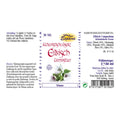 Espara Eibisch Compositum Alchemistische Essenz 30 ml, Rückseite des Etiketts mit Angaben zu Anwendung 2x täglich 15 Tropfen, Hinweis auf Nahrungsergänzungsmittel, Sicherheit, Lagerung und Zutaten Eibisch, Odermennig, Wegrauke, Isländisch Moos, Salbei, 16 % Alkohol, vegan, sowie Kontaktdaten von Espara Salzburg und Barcode; Fokus auf korrekter Einnahme für Hals, Stimme und Atemwege. | Naturpräparate Dieterich