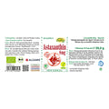 Etikett der Espara Astaxanthin 8 mg BIO Kapseln mit Inhaltsstoffen und Verzehrempfehlung | Naturpräparate Dieterich
