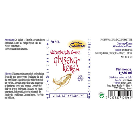 Espara Ginseng-Korea Alchemistische Essenz 30 ml