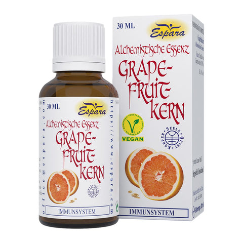 Espara Grapefruitkern Alchemistische Essenz 30 ml nach Paracelsus, pflanzliches Destillat aus Grapefruitkernen zur Unterstützung des Immunsystems und der Abwehrkräfte, geeignet zur Unterstützung der Atemwege sowie von Magen und Darm, alchemistische Herstellung nach Paracelsus, 16 % Alkohol zur Aufnahme über die Mundschleimhaut, Tropfenform für flexible Dosierung, vegan. | Naturpräparate Dieterich
