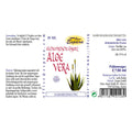Espara Alchemistische Essenz Aloe Vera 30 ml Rückseite Etikett mit Anwendung Zutaten Destillat aus Aloe Vera 100 Prozent Hinweistext vegan weißes Layout mit Pflanzenabbildung | Naturpräparate Dieterich