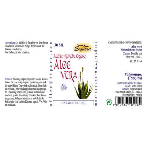 Espara Aloe vera Alchemistische Essenz 30 ml – Verdauungsreinigung – Naturpräparate Dieterich