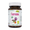 Espara Curcuma Bio 60 Kapseln braune Dose mit weißem Etikett veganes Bio Curcumawurzel Pulver kombiniert mit Artischockenblätter Extrakt natürliche Unterstützung für Leber und Galle violette Curcuma Blüte und orangefarbene Knolle Abbildung klare hochwertige Produktaufnahme glutenfrei laktosefrei | Naturpräparate Dieterich
