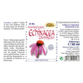 Espara Alchemistische Essenz Echinacea Compositum 30 ml mit detaillierter Ansicht der Etikettinformationen, darunter Anwendungsempfehlung mit 15 Tropfen zweimal täglich, Zutatenliste mit pflanzlichen Destillaten aus Echinacea, Alant, Hagebutte, Bärlauch, Brennnessel, Berberitze und Thuja sowie der Hinweis auf 16 Prozent Alkoholgehalt. Sichtbar sind außerdem Herstellerangaben, Mindesthaltbarkeit, Barcode und das Immunsystem Anwendungsgebiet. | Naturpräparate Dieterich