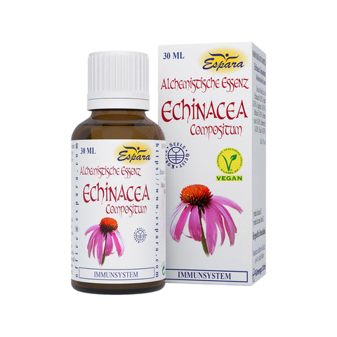 Espara Echinacea Compositum Alchemistische Essenz nach Paracelsus in 30 ml Glasflasche mit Kartonumverpackung, natürliches Nahrungsergänzungsmittel mit Echinacea und Heilpflanzen zur Stärkung des Immunsystems, Vorbeugung von Erkältungen und Unterstützung bei grippalen Infekten. Naturpräparate Dieterich“