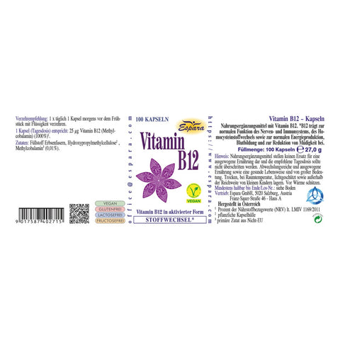 Espara Vitamin B12 Kapseln 100 Kps.