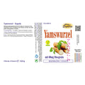 Espara Yamswurzel 30 Kapseln mit 60 mg Diosgenin, natürliche Unterstützung für Regeneration, Energie und hormonelle Balance. Enthält Yamswurzel Extrakt Dioscorea opposita. Vegan, glutenfrei, laktosefrei, fructosefrei, hergestellt in Österreich. Produktabbildung Rückseite mit Anwendungshinweisen. | Naturpräparate Dieterich