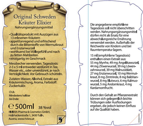 Riviera Original Schwedenkräuter Elixier