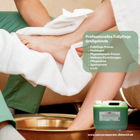 Holzhacker Fußschaumbad pilzhemmend 5000 ml Kanister - Großgebinde für professionelle Fußpflege, Podologen, Physiotherapie-Praxen, Wellness-Einrichtungen, Pflegeheime uvm. | Naturpräparate Dieterich