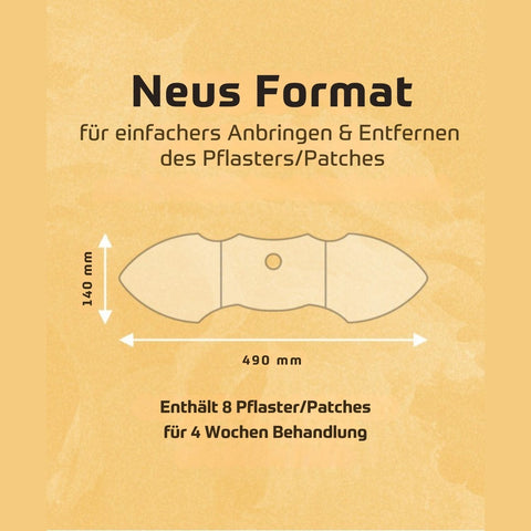 GUAM FIR AlgaCollagen Patches Bauch und Hüfte 8 Stück mit kontinuierlicher Wirkstofffreisetzung unterstützen die Haut bei Fettdepots fördern die Mikrozirkulation und straffen die Haut großflächige transdermale Anwendung Detailansicht einzelner Patch Form. | Naturpräparate Dieterich