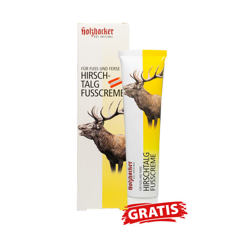 Holzhacker Hirschtalg Fußcreme 75 ml Tube für Füße und Fersen -  gratis im Set | Naturpräparate Dieterich