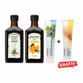 Riviera/Holzhacker Immun-Propolis-Set für die kalte Jahreszeit bestehend aus Spitzwegerichsaft mit Vitamin C, Immunkomplex mit Propolis & Honig, Atemfrei Balsam und gratis Propolis Salbe 75ml Tube | Naturpräparate Dieterich