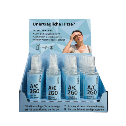 Riviera A/C 2GO Cooling Body Spray Verkaufsdisplay