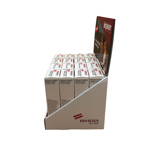 Holzhacker Cremen Bestseller Display – je 4 × Ringelblume, Schwedenkräuter, Propolis & Hirschtalg
