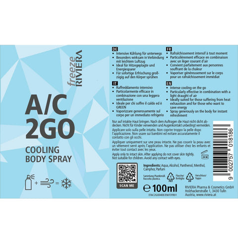Riviera A/C 2GO Cooling Body Spray Verkaufsdisplay