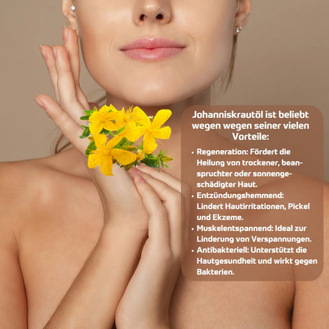 Johanniskrautöl veredelt das Riviera Massageöl durch seine allgemein bekannten förderlichen Wirkstoffe.