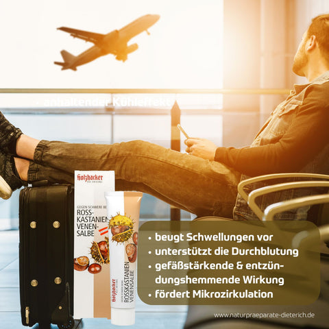 Holzhacker Rosskastanien Venensalbe 75 ml Tube: beugt Schwellungen vor, fördert Durchblutung, gefäßstärkende & entzündungshemmende Wirkung - ideal für Flüge, lange Reisen im Auto oder Zug | Naturpräparate Dieterich