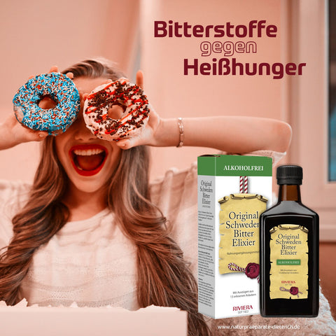 Riviera Original Schwedenbitter Elixier alkoholfrei - Bitterstoffe gegen Heißhunger. Verdauung & Gewicht: regen Produktion von Verdauungssäften an, unterstützen Leber & Galle, verbessern Fettverdauung, natürliche Essbremse uvm. | Naturpräparate Dieterich