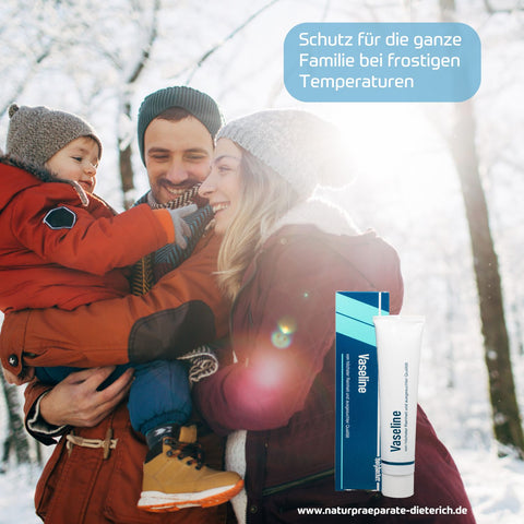 Holzhacker Vaseline 75 ml Tube - Schutz für die ganze Familie bei frostigen Temperaturen beim Spaziergang, auf dem Spielplatz, Skifahren, Wandern etc. | Naturpräparate Dieterich