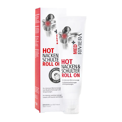 Riviera MED+ HOT Nacken & Schulter Roll On 75 ml in Tube mit Umkarton | Naturpräparate Dieterich