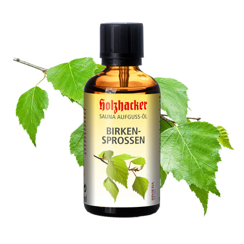Holzhacker Sauna Aufguss-Öl Birkensprossen 60 ml Glasflasche - Waldfrische: Entspannender Duft der Ruhe. | Naturpräparate Dieterich