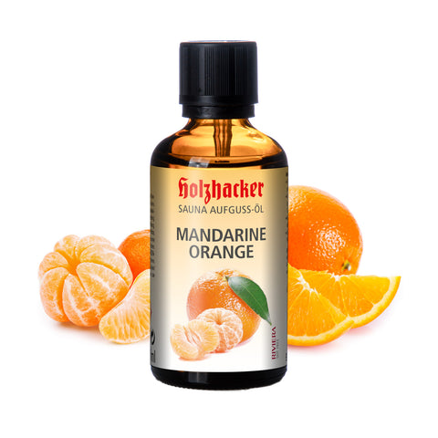 Holzhacker Sauna Aufguss-Öl Mandarine-Orange 60 ml Glasflasche - vereint die süße Frische der Mandarine mit dem spritzigen Aroma der Orange für ein belebendes Saunaerlebnis | Naturpräparate Dieterich